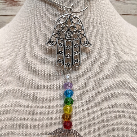 Hamsa, crystal chakra & teardrop prism - Picture 4 of 12